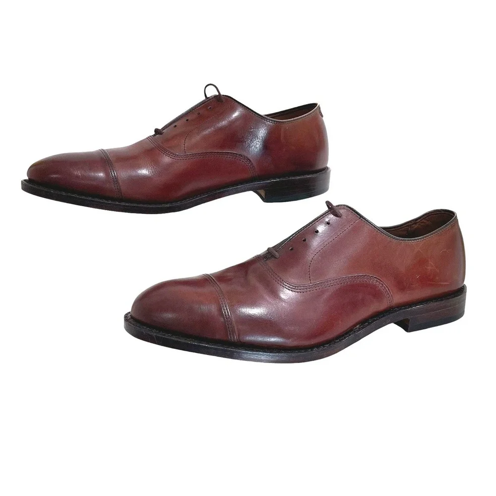 Allen Edmonds Carlyle Brown Cap Toe Oxford Shoes Mens 11 D NEW‎ USA Leather